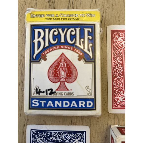 2 VTG BICYCLE Jumbo Index Playing Cards Decks Blue Red cherub rider back lot 2 - Picture 2 of 6